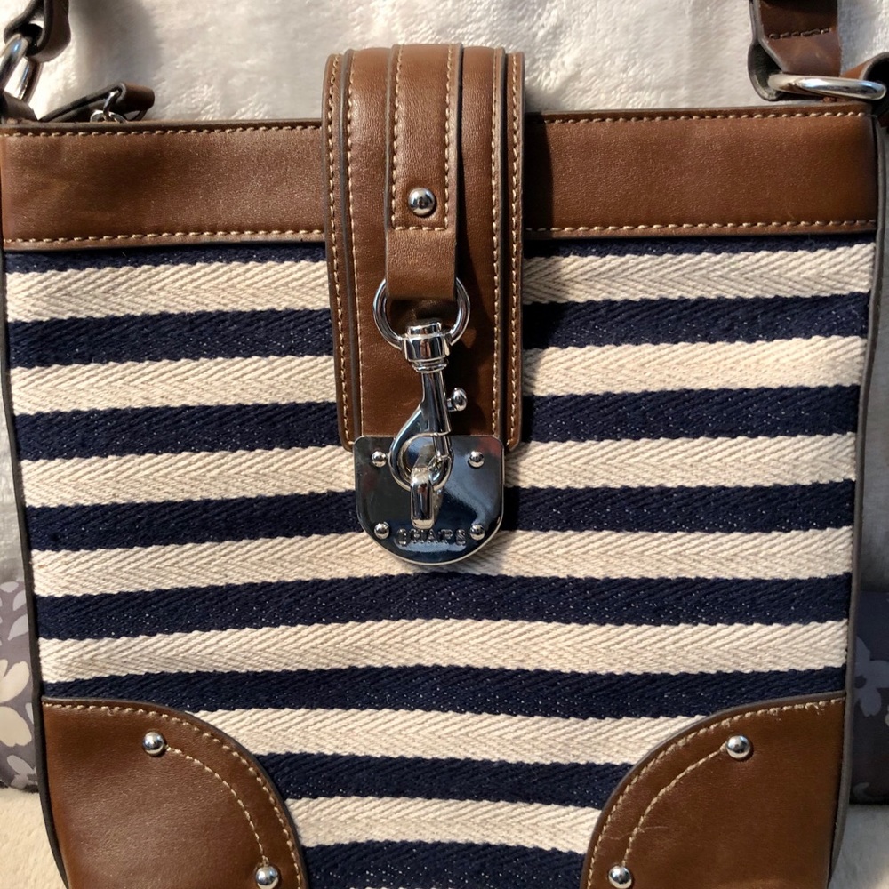 Chaps Striped Crossbody Bag